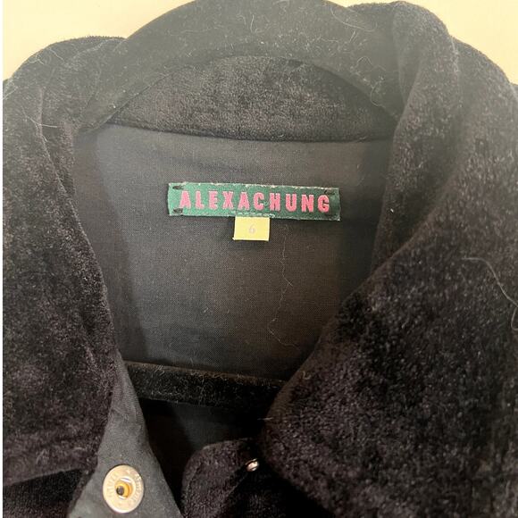 Alexa Chung | Women's Velvety Snap Button Collared Jacket Black Size UK 6 US 0 - Picture 2 of 8